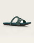 Verlina Green Beaded Flats with Crossover Straps – Essence by Rubina
